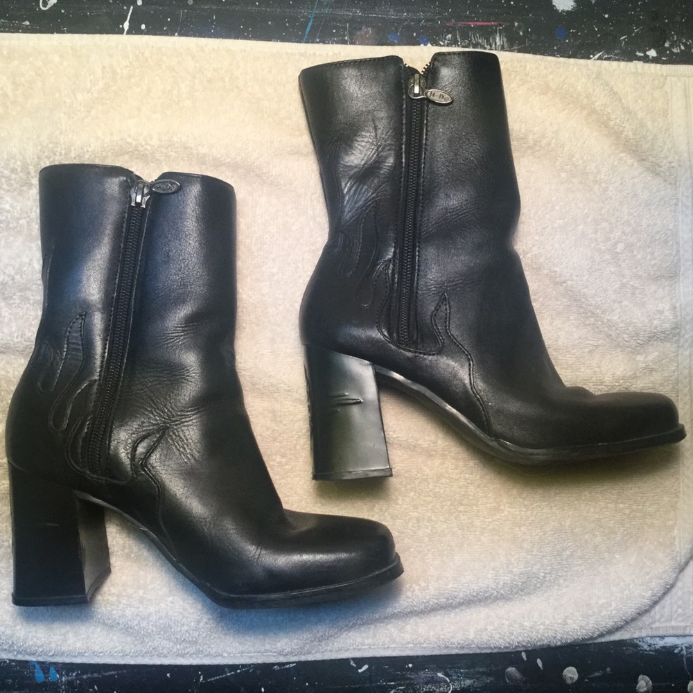 Women’s Harley Davidson Black Leather Boots